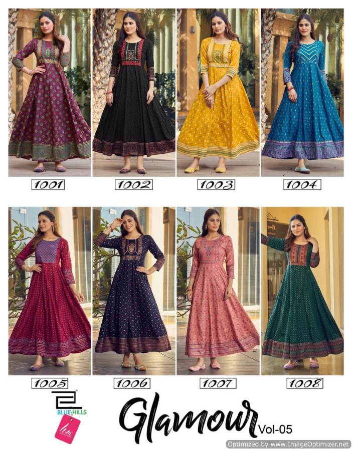 Blue Hills Glamour 5 Latest Designer Party Wear Long Kurti Collection